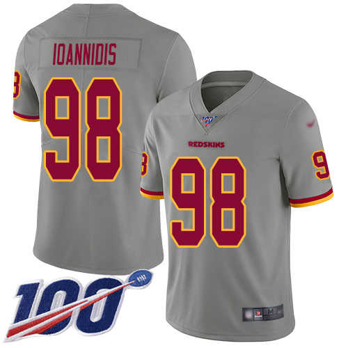 Washington Redskins Limited Gray Youth Matt Ioannidis Jersey NFL Football #98 100th Season Inverted